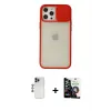 ieg™ iPhone 12 Pro Max Kılıf Vadi Çizgi - Şeffaf Temperli Cam Ekran Koruyucu + Shine Kamera Lens - LT