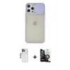 ieg™ iPhone 12 Pro Max Kılıf Vadi Çizgi - Şeffaf Temperli Cam Ekran Koruyucu + Shine Kamera Lens - LT