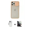 ieg™ iPhone 12 Pro Max Kılıf Vadi Çizgi - Şeffaf Temperli Cam Ekran Koruyucu + Shine Kamera Lens - LT