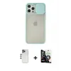 ieg™ iPhone 12 Pro Max Kılıf Vadi Çizgi - Şeffaf Temperli Cam Ekran Koruyucu + Shine Kamera Lens - LT