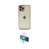ieg™ iPhone 12 Pro Max Kılıf Vadi Minimal - Siyah 3D Antistatik Cam Ekran Koruyucu