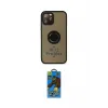 ieg™ iPhone 12 Pro Max Kılıf Yörünge Çizgi - Siyah 18D Cam Ekran Koruyucu