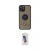 ieg™ iPhone 12 Pro Max Kılıf Yörünge Çizgi - Siyah Joko 5D Cam