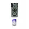 ieg™ iPhone 13 Pro Max Kılıf Ahenk Klasik - Siyah Bilvis 5in1 3D Magic Cam Ekran Koruyucu