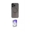 ieg™ iPhone 13 Pro Max Kılıf Akış Minimal Özel Seri - Siyah Bilvis 5in1 3D Magic Cam Ekran Koruyucu
