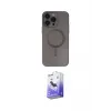 ieg™ iPhone 13 Pro Max Kılıf Akış Minimal Özel Seri - Siyah Bilvis 5in1 5D Magic Hayalet Cam Ekran Koruyucu