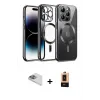 ieg™ iPhone 13 Pro Max Kılıf Nova Işık Özel Seri - Şeffaf Maxco Cam Ekran Koruyucu + Pers Alüminyum Kamera Lens - SABE