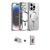 ieg™ iPhone 13 Pro Max Kılıf Nova Işık Özel Seri - Siyah Bilvis 3D Cam Ekran Koruyucu + Rainbow Kamera Lens Koruma Cam - MI