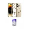 ieg™ iPhone 13 Pro Max Kılıf Nova Işık Özel Seri - Siyah Bilvis 5in1 3D Magic Cam Ekran Koruyucu