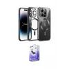 ieg™ iPhone 13 Pro Max Kılıf Nova Işık Özel Seri - Siyah Bilvis 5in1 5D Magic Hayalet Cam Ekran Koruyucu