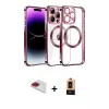 ieg™ iPhone 13 Pro Max Kılıf Pusula Form - Şeffaf Maxco Cam Ekran Koruyucu + Pers Alüminyum Kamera Lens - KI