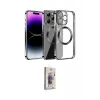 ieg™ iPhone 13 Pro Max Kılıf Pusula Form - Siyah Bilvis 3D Cam Ekran Koruyucu