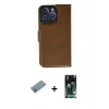 ieg™ iPhone 13 Pro Max Kılıf Siluet Işık Serisi - Şeffaf 360 Full Body Arka Koruyucu + Shine Kamera Lens Koruma Cam - PE