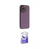 ieg™ iPhone 13 Pro Max Kılıf Siluet Minimal Özel Seri - Siyah Bilvis 5in1 5D Magic Hayalet Cam Ekran Koruyucu