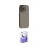 ieg™ iPhone 13 Pro Max Kılıf Siluet Minimal Özel Seri - Siyah Bilvis 5in1 5D Magic Hayalet Cam Ekran Koruyucu