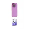 ieg™ iPhone 13 Pro Max Kılıf Siluet Minimal Özel Seri - Siyah Bilvis 5in1 5D Magic Hayalet Cam Ekran Koruyucu