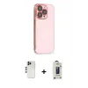 ieg™ iPhone 13 Pro Max Kılıf Siluet Minimal Özel Seri - Siyah Bilvis Hayalet Cam Ekran Koruyucu + Shine Kamera Lens - GD