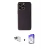 ieg™ iPhone 13 Pro Max Kılıf Yadigar Klasik - Siyah Bilvis 5in1 3D Magic Cam Ekran Koruyucu + Pers Alüminyum Kamera Lens - SABE