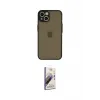 ieg™ iPhone 14 Kılıf Ahenk Çizgi Serisi - Siyah Bilvis 3D Mat Cam Ekran Koruyucu