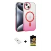 ieg™ iPhone 14 Kılıf Ahenk Doku Özel Seri - Siyah Buffer Cam Ekran Koruyucu + Diamond Kamera Lens - PE