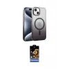 ieg™ iPhone 14 Kılıf Ahenk Doku Özel Seri - Siyah Buffer Hayalet Cam Ekran Koruyucu