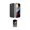 ieg™ iPhone 14 Kılıf Eksen Form Prime - Siyah Buffer Hayalet Cam Ekran Koruyucu