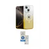 ieg™ iPhone 14 Kılıf Eksen Minimal Özel Seri - Şeffaf Royal Nano Ekran Koruyucu