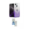 ieg™ iPhone 14 Kılıf Eksen Minimal Özel Seri - Şeffaf Royal Nano Ekran Koruyucu
