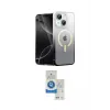 ieg™ iPhone 14 Kılıf Eksen Minimal Özel Seri - Şeffaf Royal Nano Ekran Koruyucu