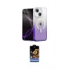 ieg™ iPhone 14 Kılıf Eksen Minimal Özel Seri - Siyah Buffer Hayalet Cam Ekran Koruyucu