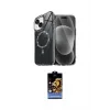 ieg™ iPhone 14 Kılıf Kıvılcım Form Prime - Siyah Buffer Hayalet Cam Ekran Koruyucu