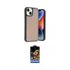 ieg™ iPhone 14 Kılıf Kıvılcım Işık Serisi - Siyah Buffer Hayalet Cam Ekran Koruyucu