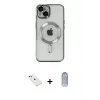 ieg™ iPhone 14 Kılıf Nova Işık Özel Seri - Siyah Joko Magic 5D Cam + Diamond Kamera Lens - YL
