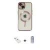 ieg™ iPhone 14 Kılıf Nova Işık Özel Seri - Siyah Joko Magic 5D Cam + Diamond Kamera Lens - YL