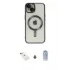 ieg™ iPhone 14 Kılıf Nova Işık Özel Seri - Siyah Joko Magic 5D Cam + Diamond Kamera Lens - YL