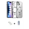 ieg™ iPhone 14 Kılıf Nova Işık Özel Seri - Siyah Joko Magic 5D Cam + Diamond Kamera Lens - YL