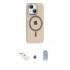 ieg™ iPhone 14 Kılıf Pusula Form Özel Seri - Siyah Joko Magic 5D Cam + Diamond Kamera Lens - KI