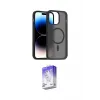 ieg™ iPhone 14 Kılıf Siluet Minimal Prime - Siyah Bilvis 5in1 3D Magic Cam Ekran Koruyucu