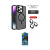 ieg™ iPhone 14 Pro Kılıf Akış Form - Siyah 18D Cam Ekran Koruyucu