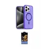 ieg™ iPhone 14 Pro Kılıf Eksen Doku Koleksiyonu - Siyah Buffer Hayalet Cam Ekran Koruyucu