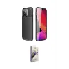 ieg™ iPhone 14 Pro Kılıf Eksen Form Prime - Siyah Bilvis 3D Mat Cam Ekran Koruyucu