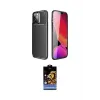 ieg™ iPhone 14 Pro Kılıf Eksen Form Prime - Siyah Buffer Hayalet Cam Ekran Koruyucu