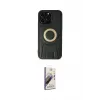 ieg™ iPhone 14 Pro Kılıf Kıvılcım Form Özel Seri - Siyah Bilvis 3D Mat Cam Ekran Koruyucu