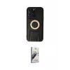 ieg™ iPhone 14 Pro Kılıf Kıvılcım Form Özel Seri - Siyah Bilvis 3D Mat Cam Ekran Koruyucu