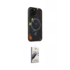 ieg™ iPhone 14 Pro Kılıf Kozmos Doku - Siyah Bilvis 3D Mat Cam Ekran Koruyucu