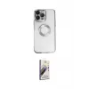 ieg™ iPhone 14 Pro Kılıf Pusula Form - Siyah Bilvis 3D Mat Cam Ekran Koruyucu