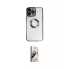ieg™ iPhone 14 Pro Kılıf Pusula Form - Siyah Bilvis 3D Mat Cam Ekran Koruyucu
