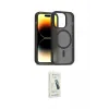 ieg™ iPhone 14 Pro Kılıf Siluet Minimal Prime - Şeffaf Pasifik Cam Ekran Koruyucu