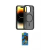 ieg™ iPhone 14 Pro Kılıf Siluet Minimal Prime - Siyah 18D Cam Ekran Koruyucu