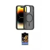 ieg™ iPhone 14 Pro Kılıf Siluet Minimal Prime - Siyah Buffer Hayalet Cam Ekran Koruyucu
